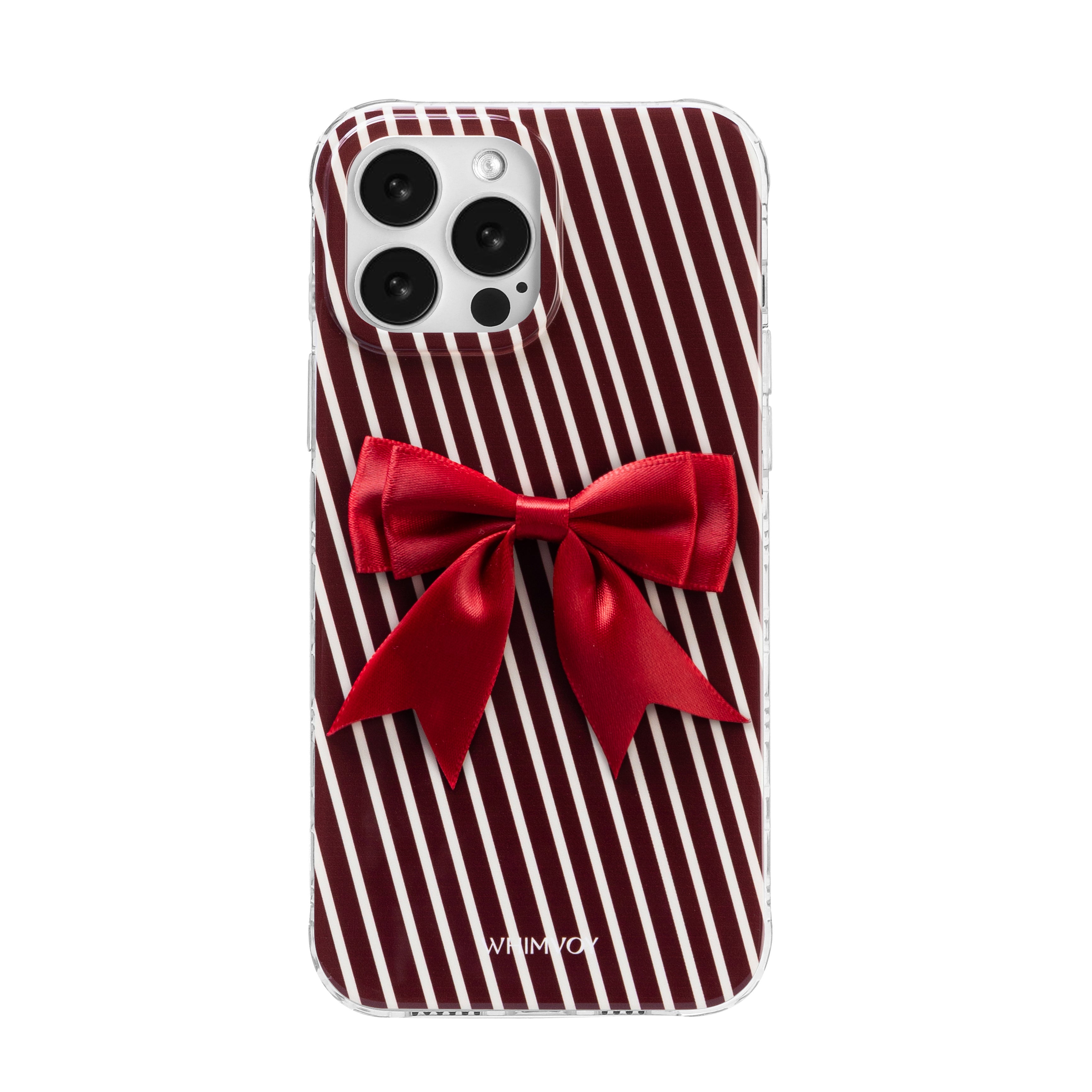 Stripe Printed Bowknot Phone Case