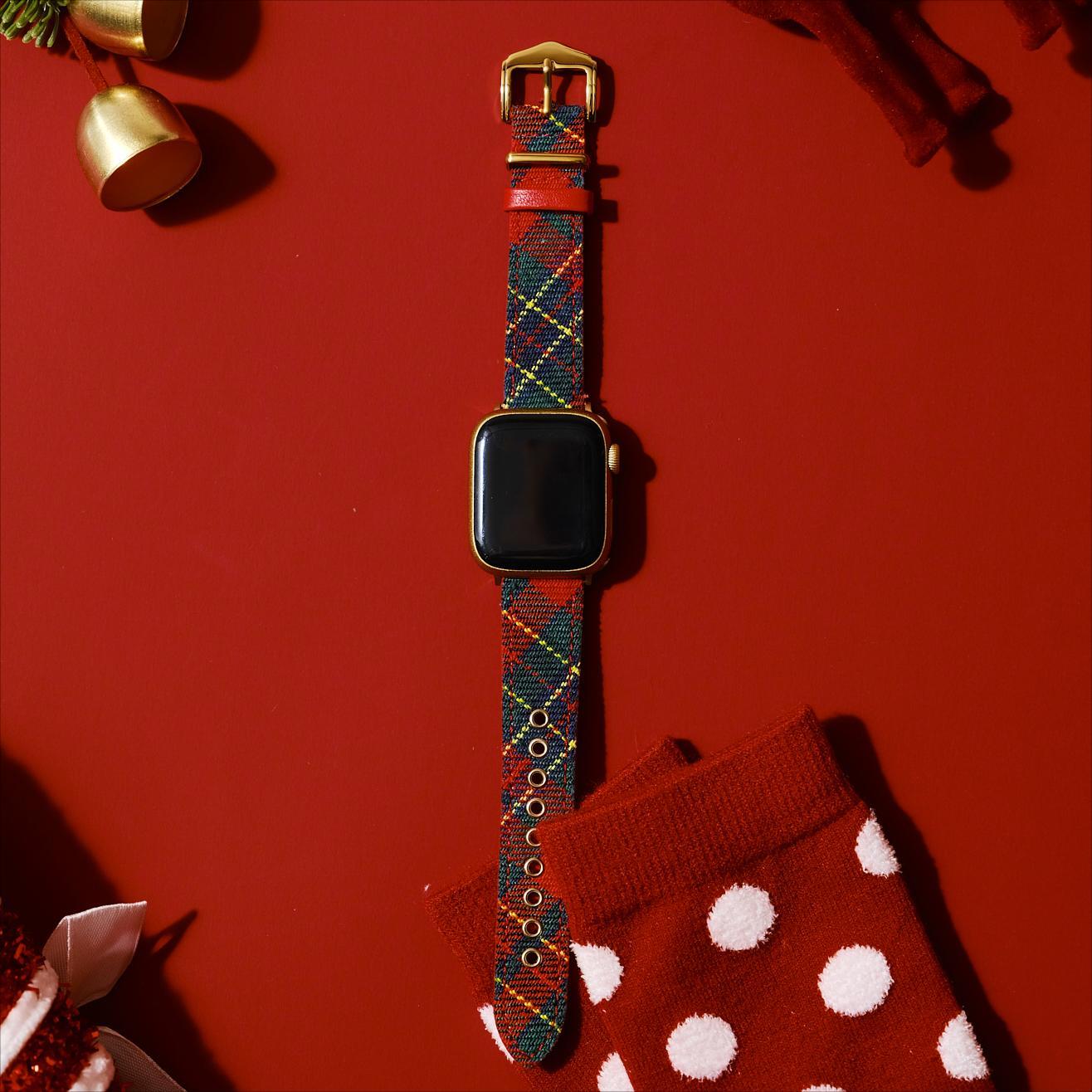 Festive Tartan Watch Band