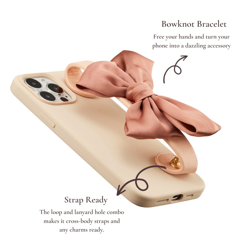 WHIMVOY Bowknot Wristlet Phone Case