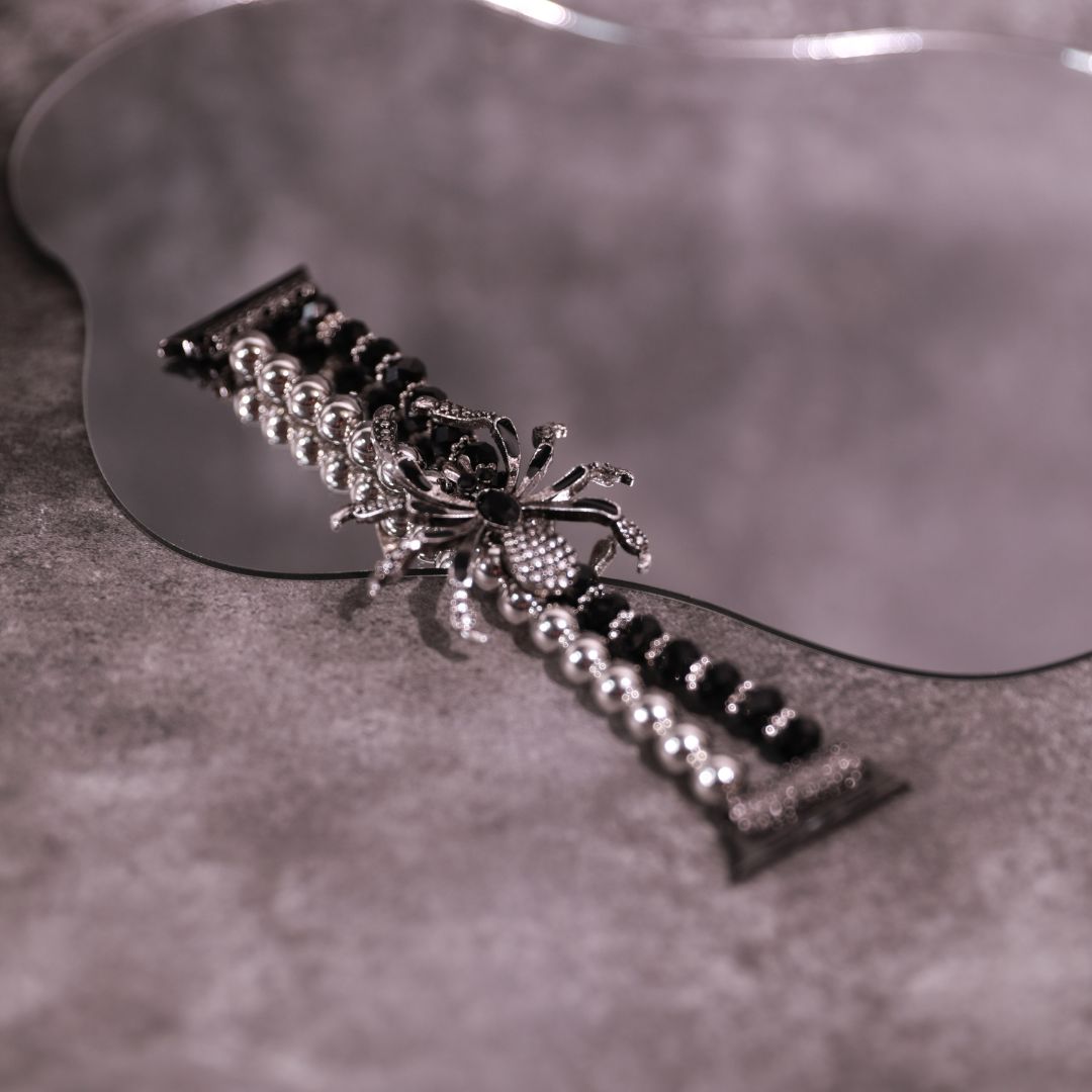 Spooky Spider Beaded Watch Band