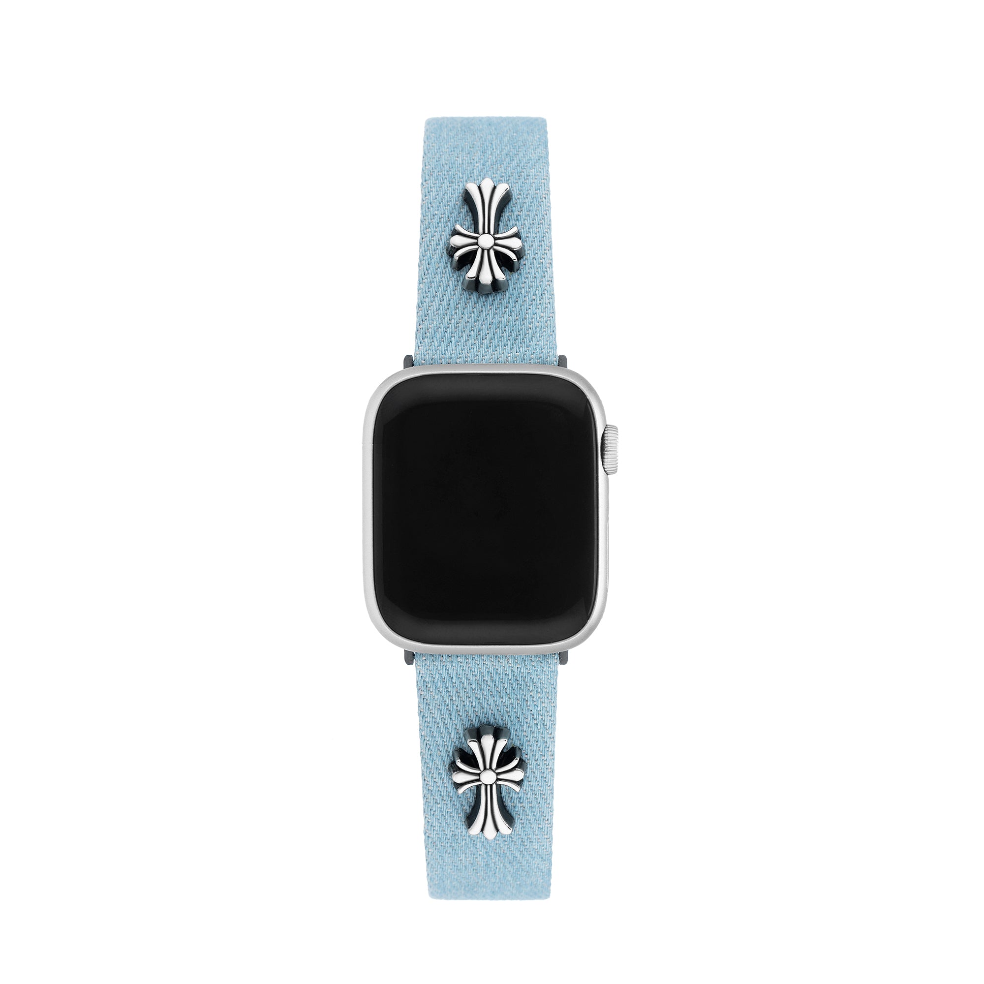 Metal Decorated Denim Apple Watch Band