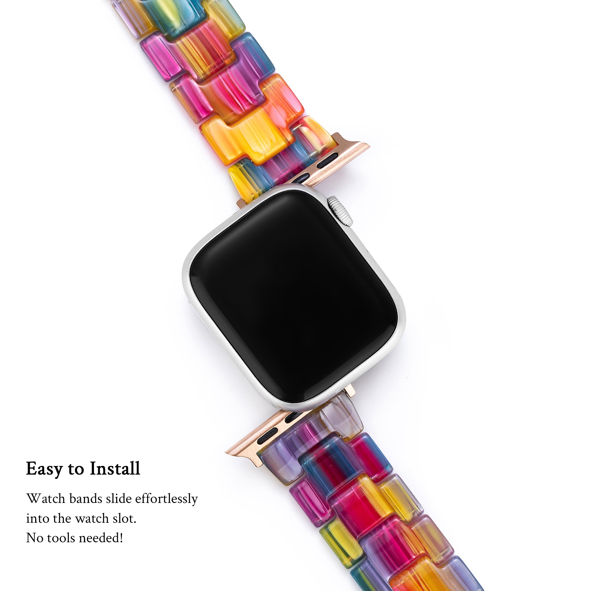 Rainbow Resin Watch Band