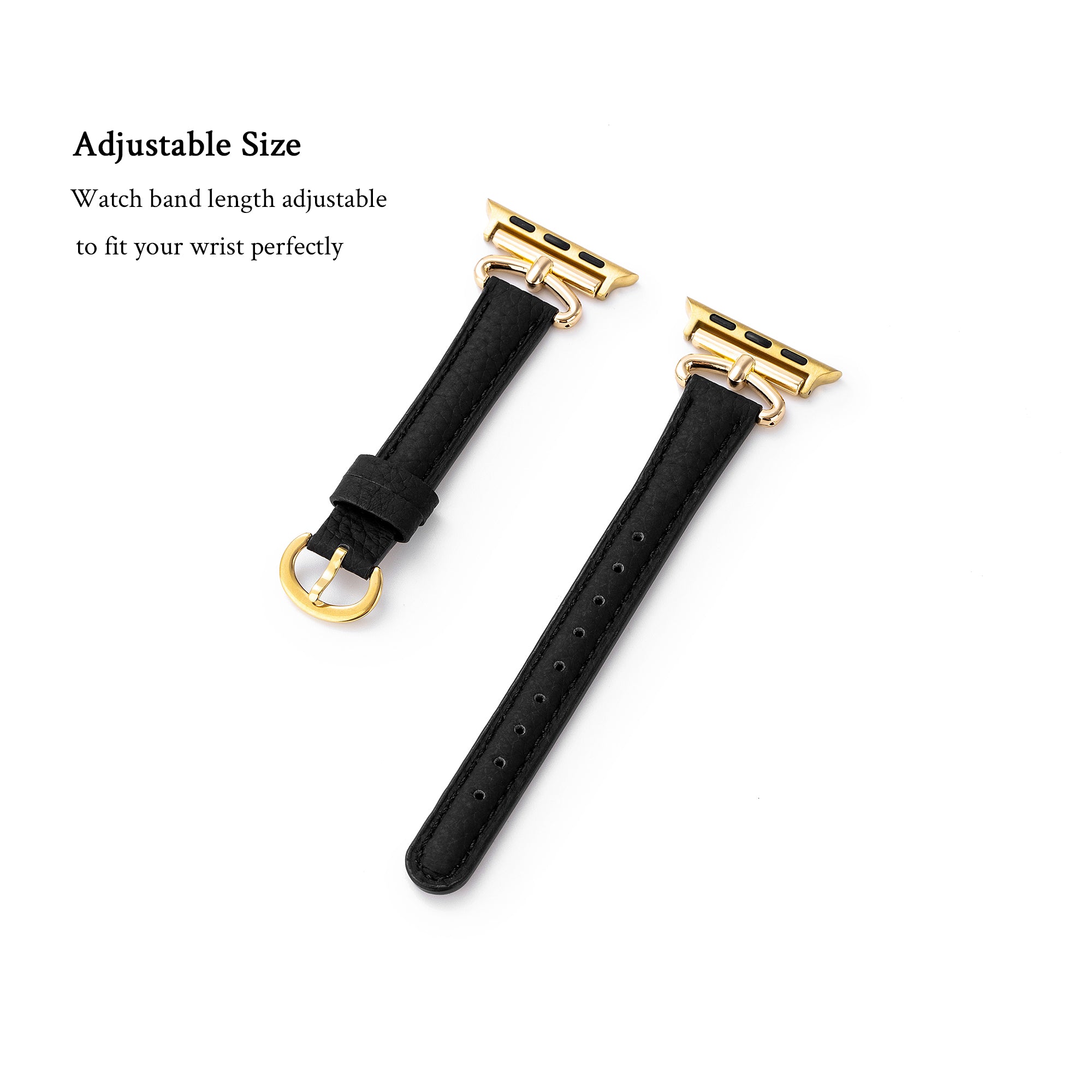 Metal Accented Leather Watch Band