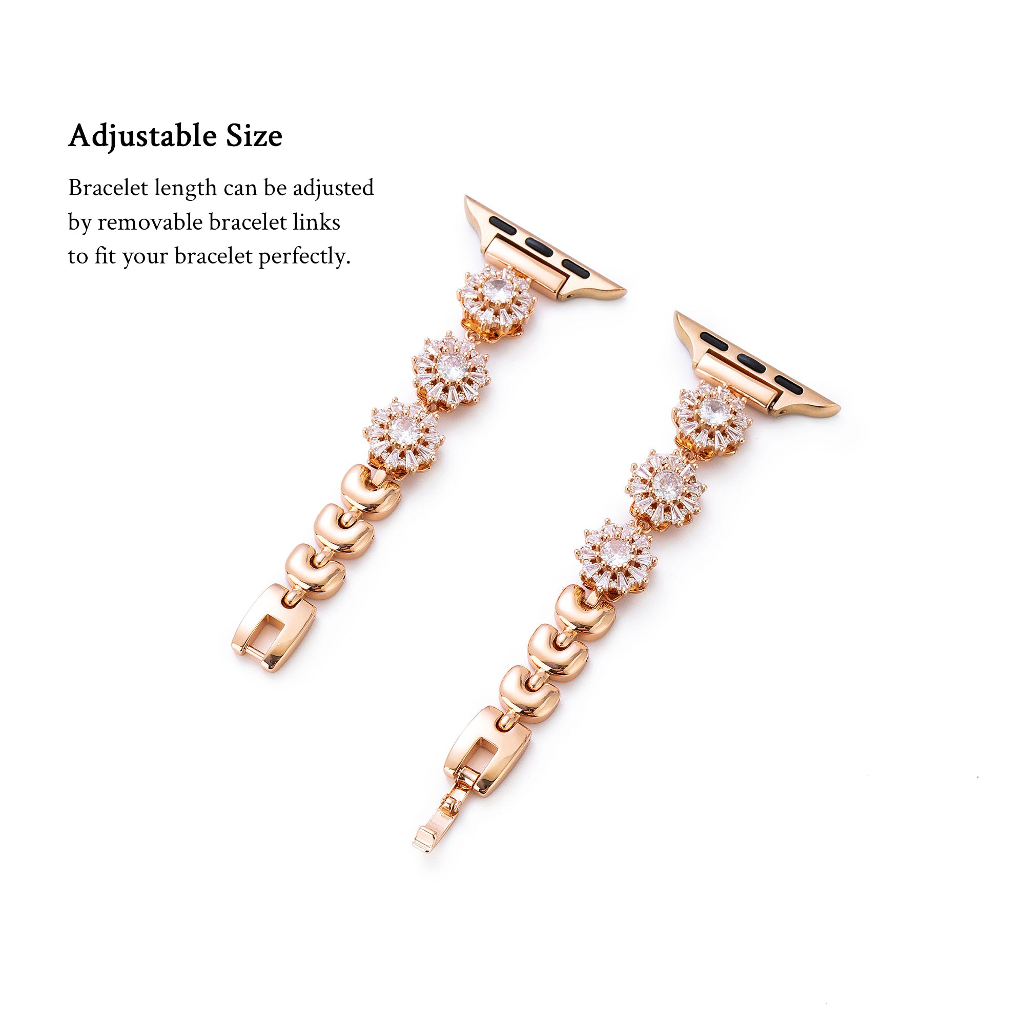 Rotatable Rhinestone Snowflake Watch Band