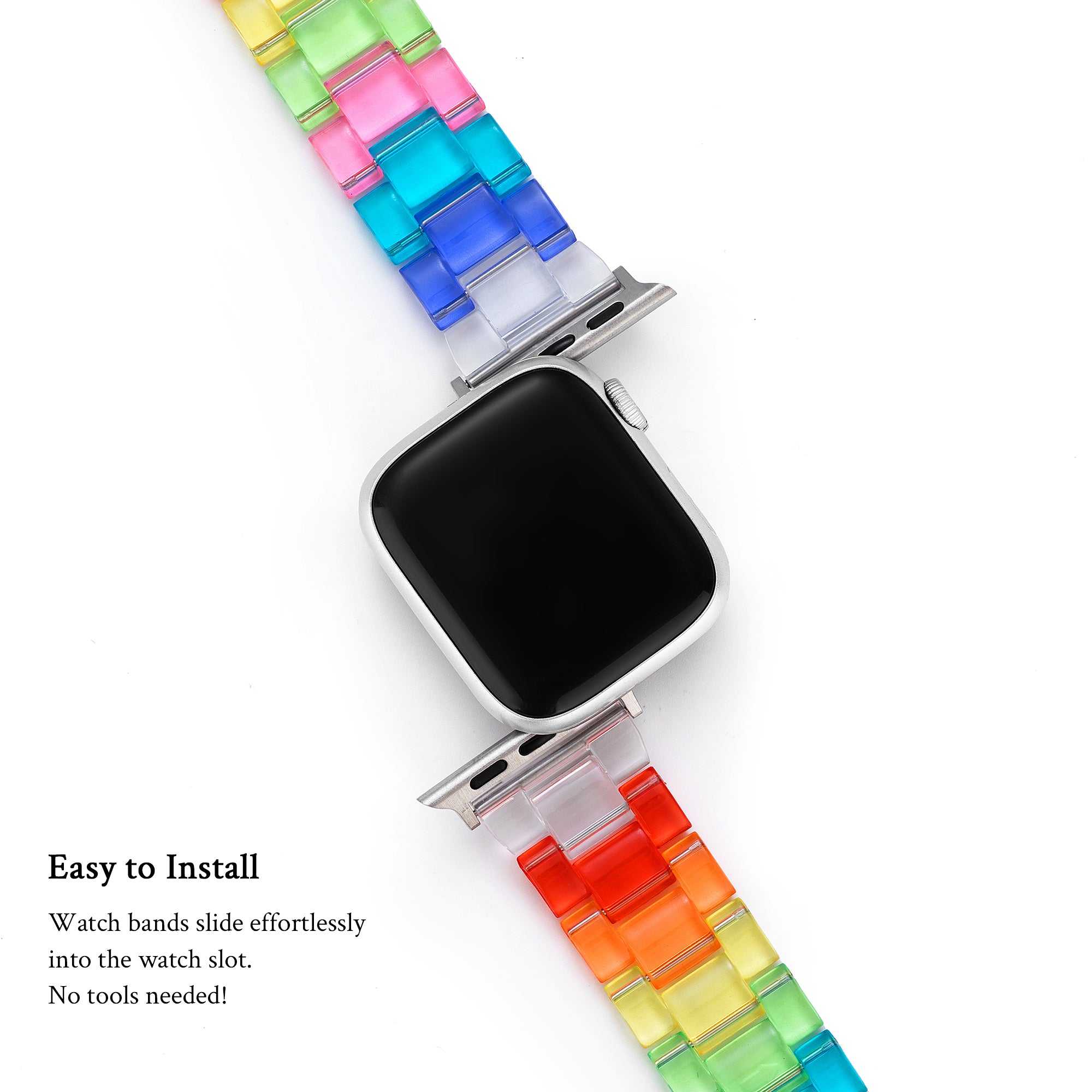 Rainbow Resin Watch Band