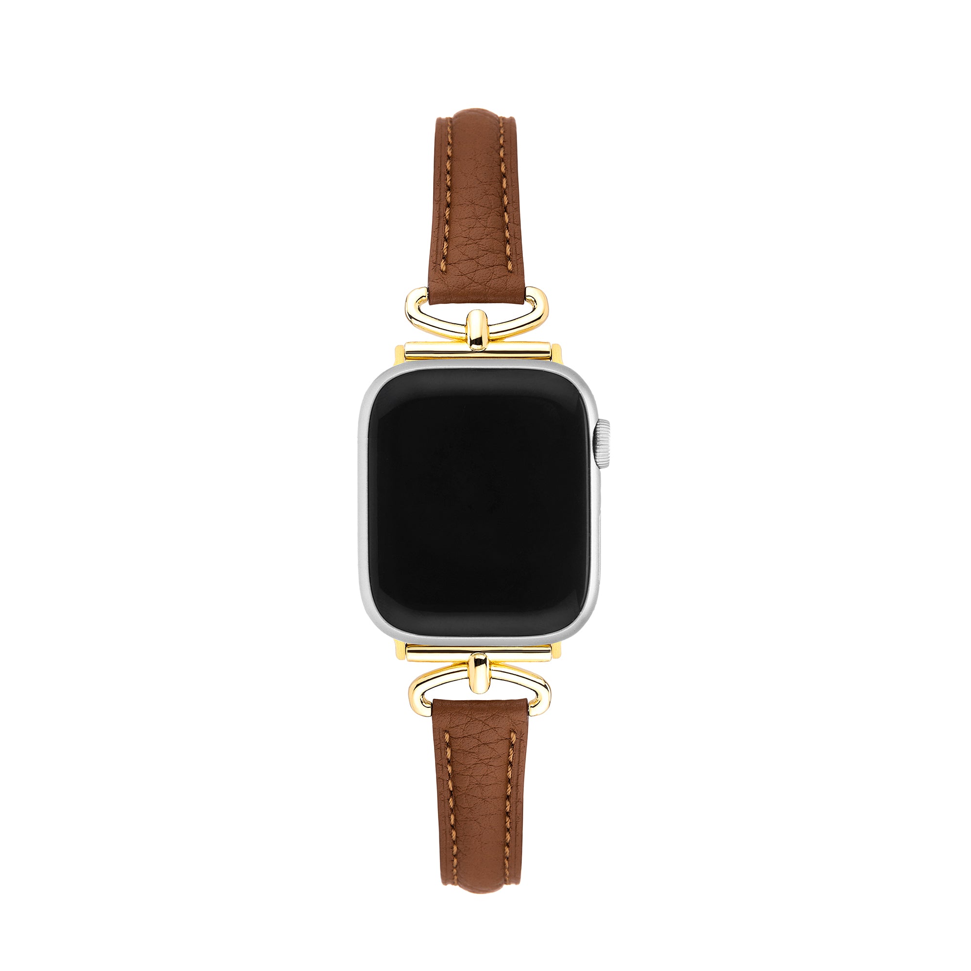 Metal Accented Leather Watch Band