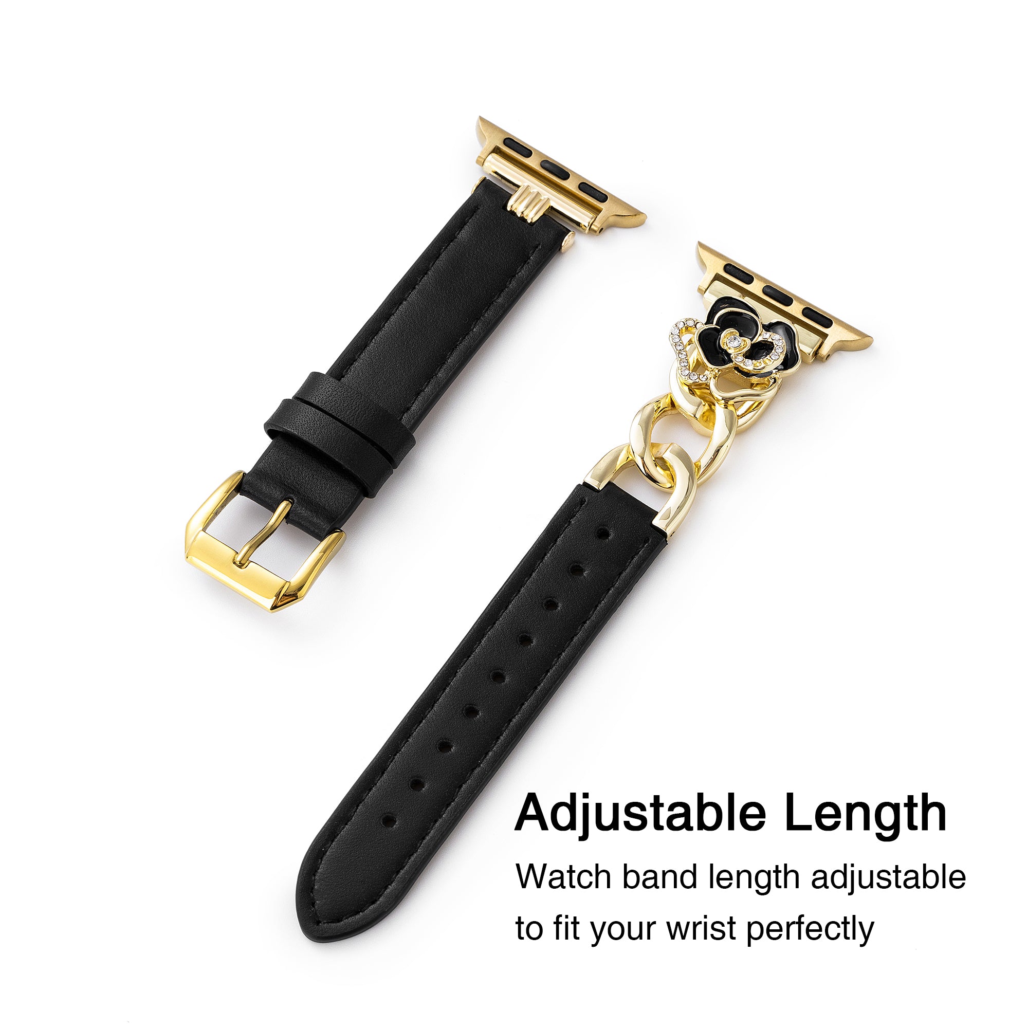 Camellia Chain Leather Watch Band