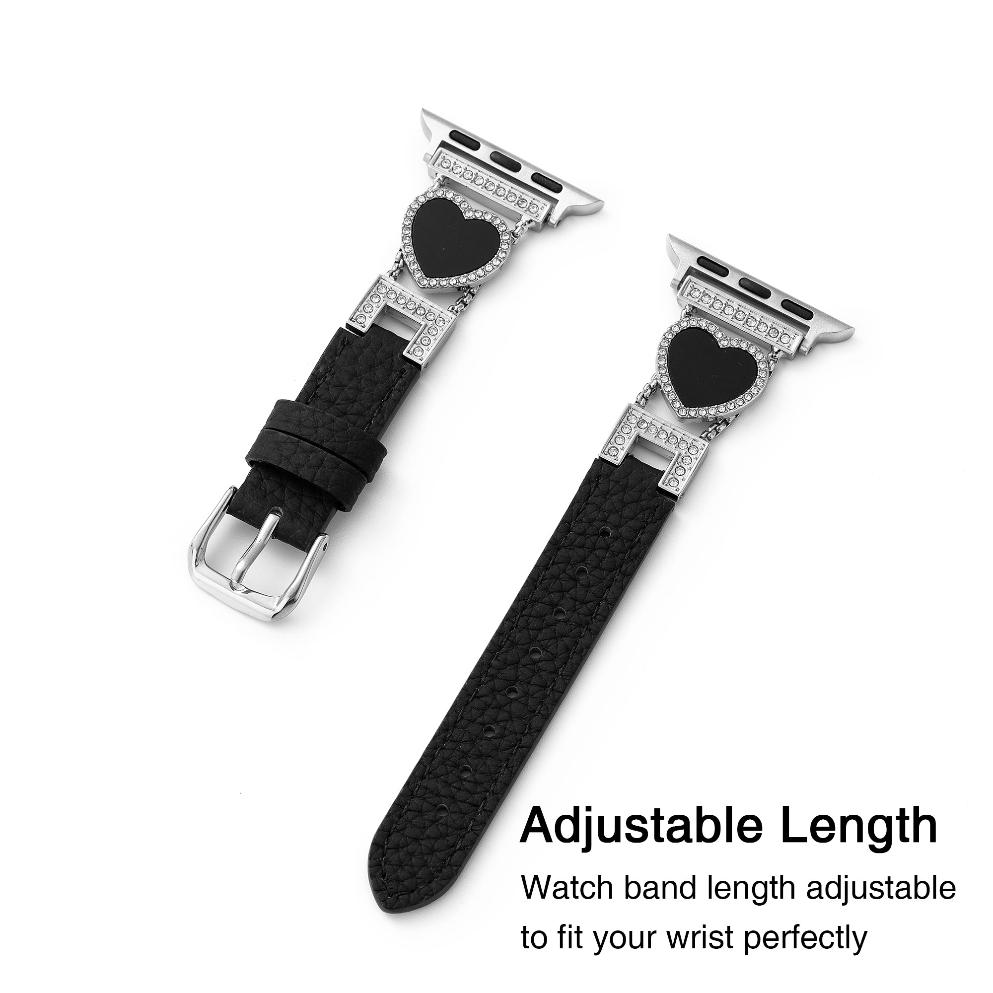 Love Sparkling Leather Watch Band