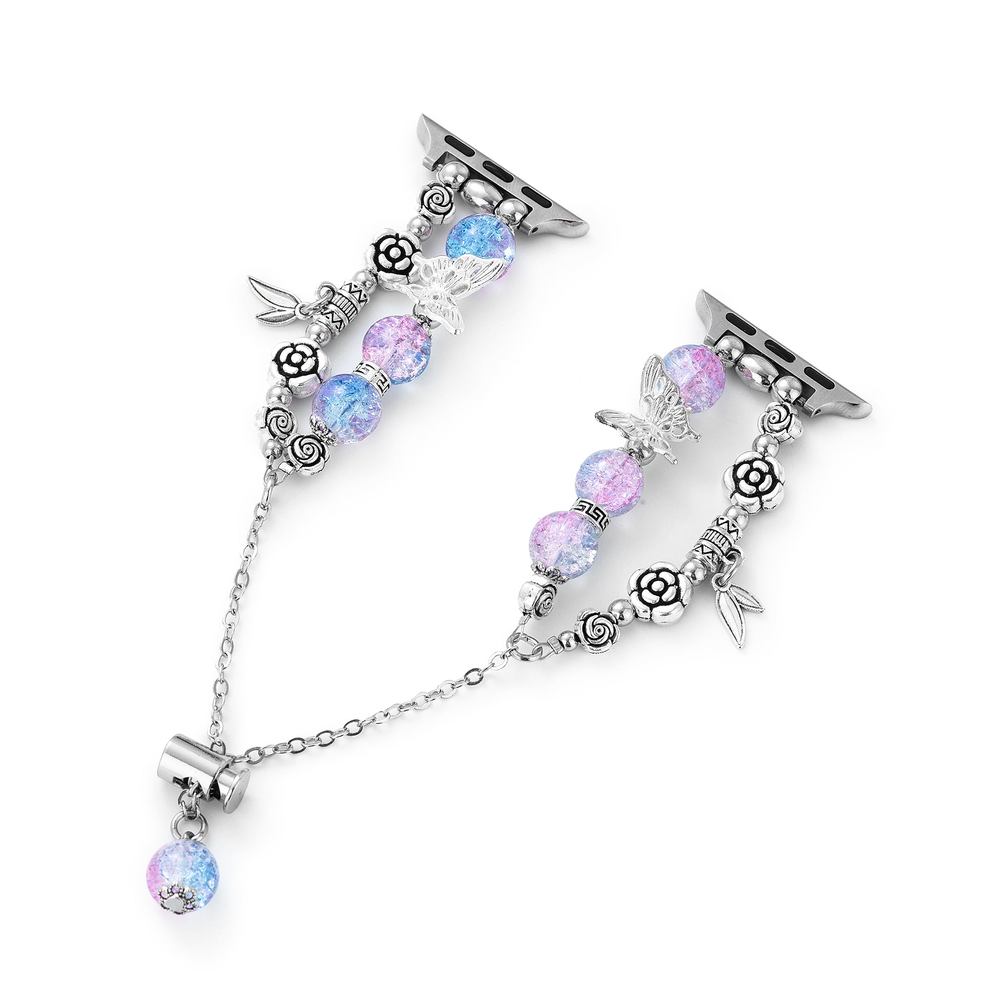 Crystal Beaded Pendant Watch Band