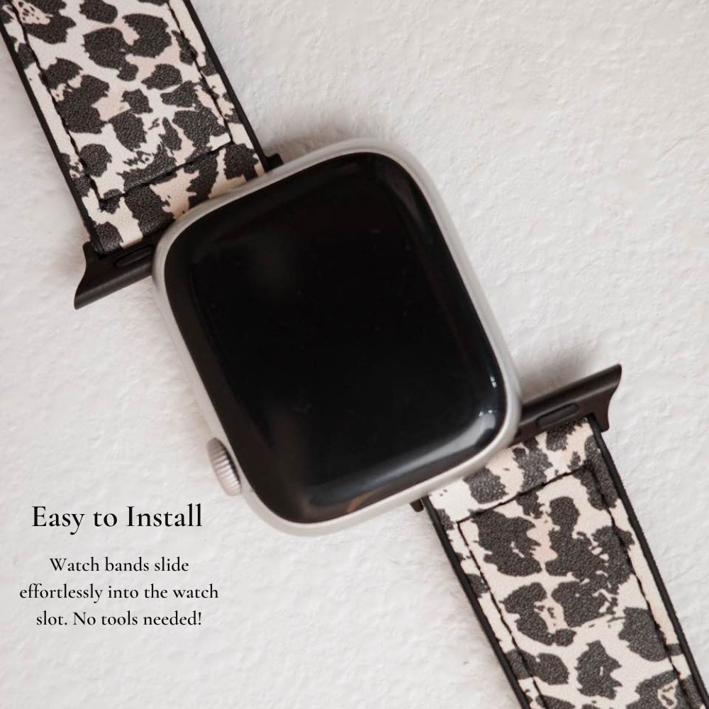 Leopard Leather Watch Band