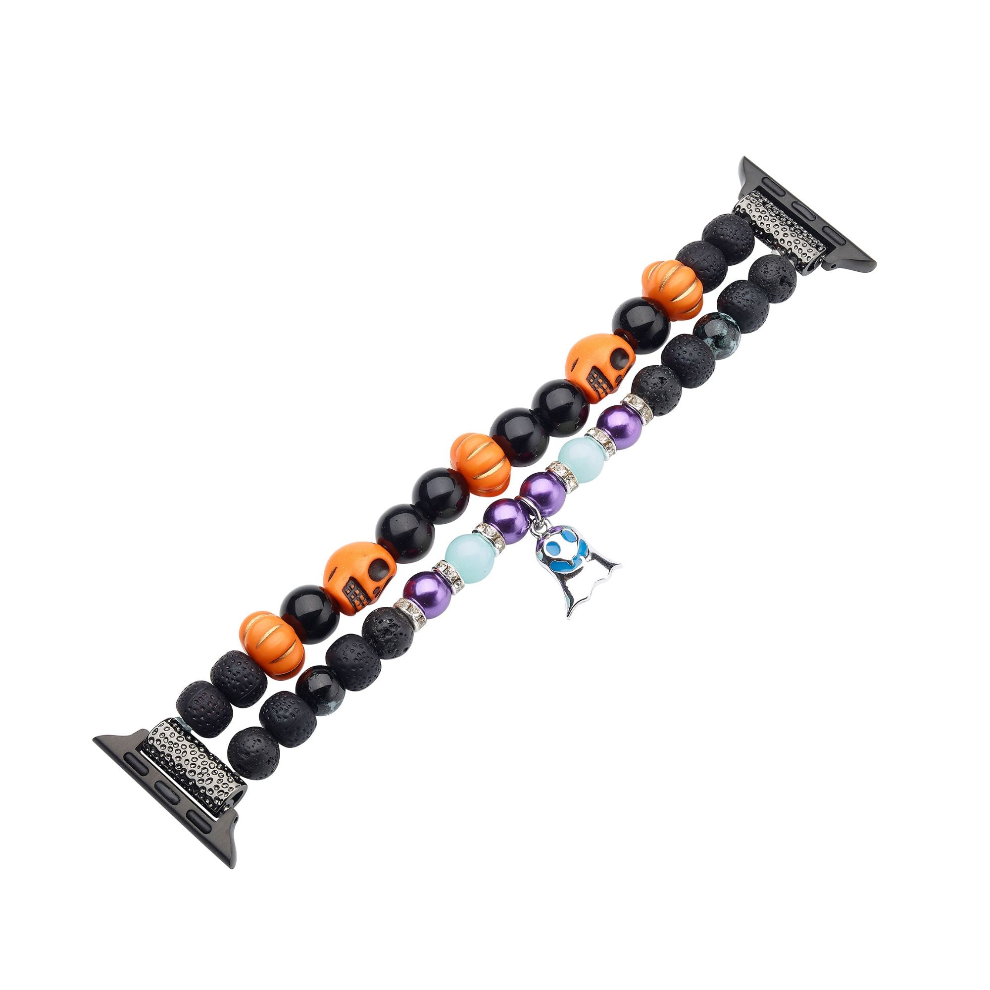 Spooky Ghost Luminous Beaded Watch Band