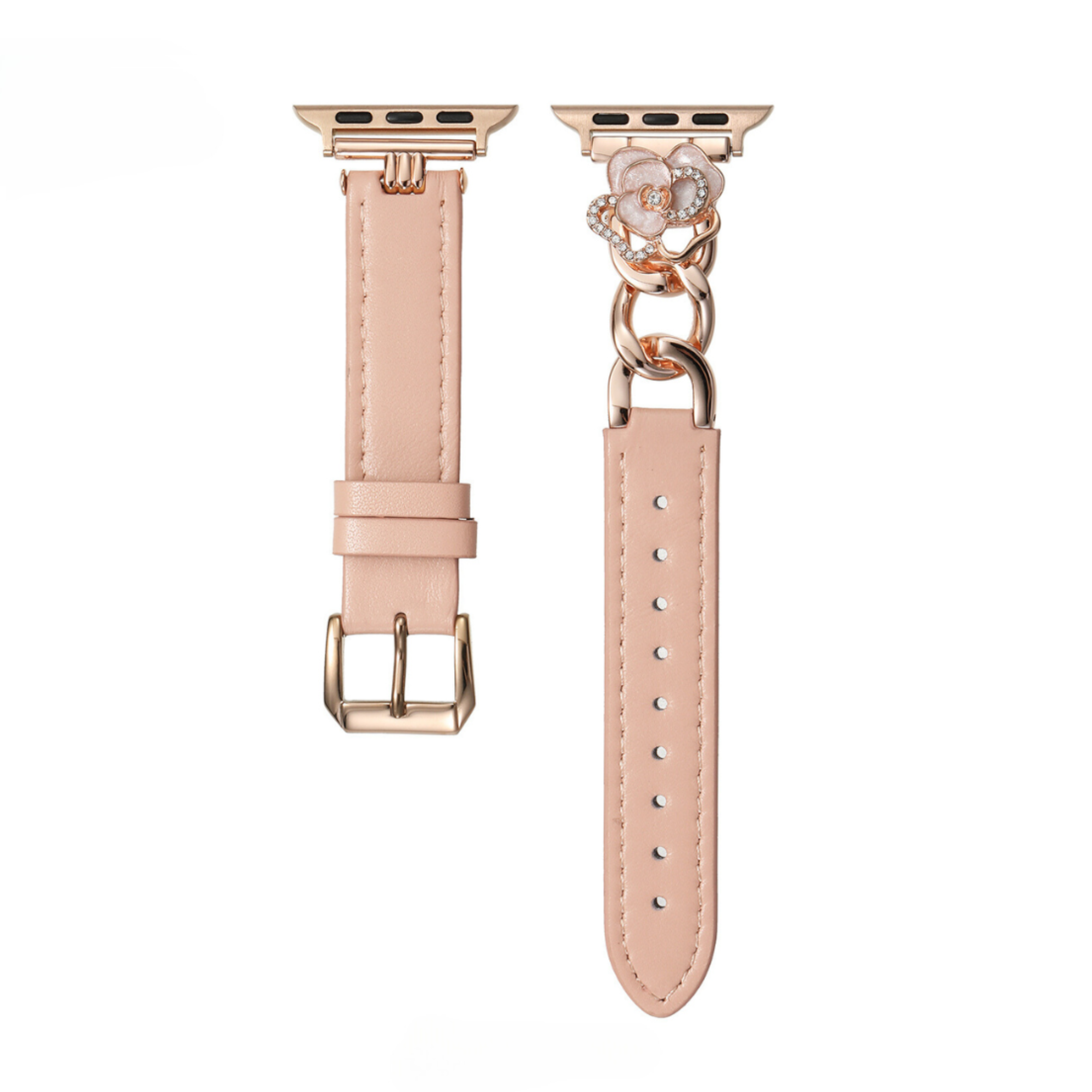 Camellia Chain Leather Watch Band