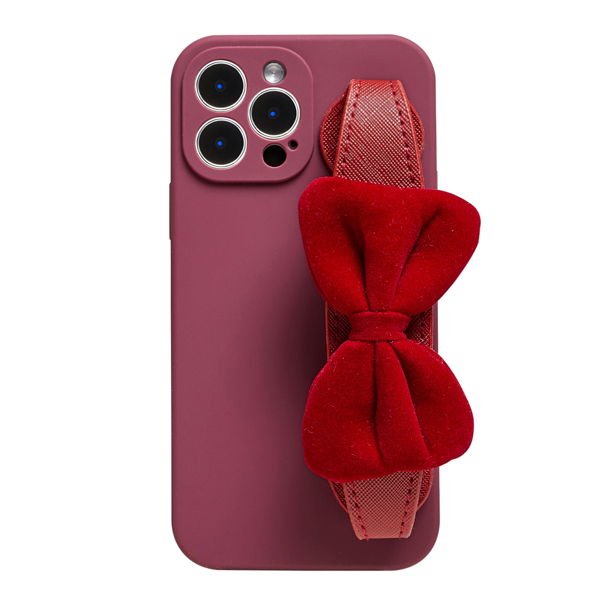 Tweed Bowknot Wristlet Phone Case