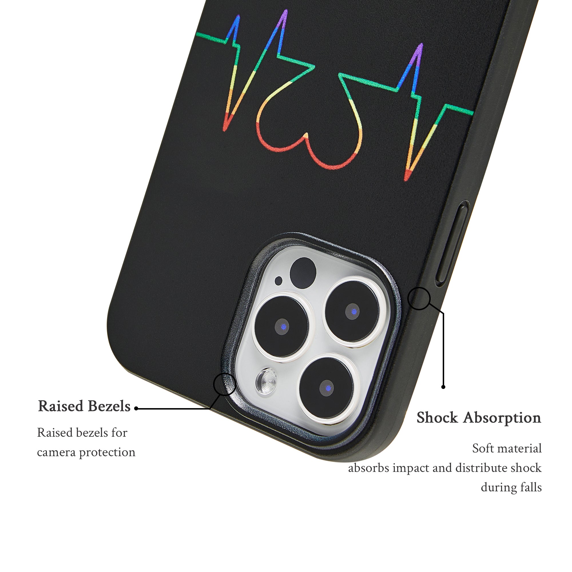 Rainbow Heartbeat Biodegradable MagSafe Phone Case
