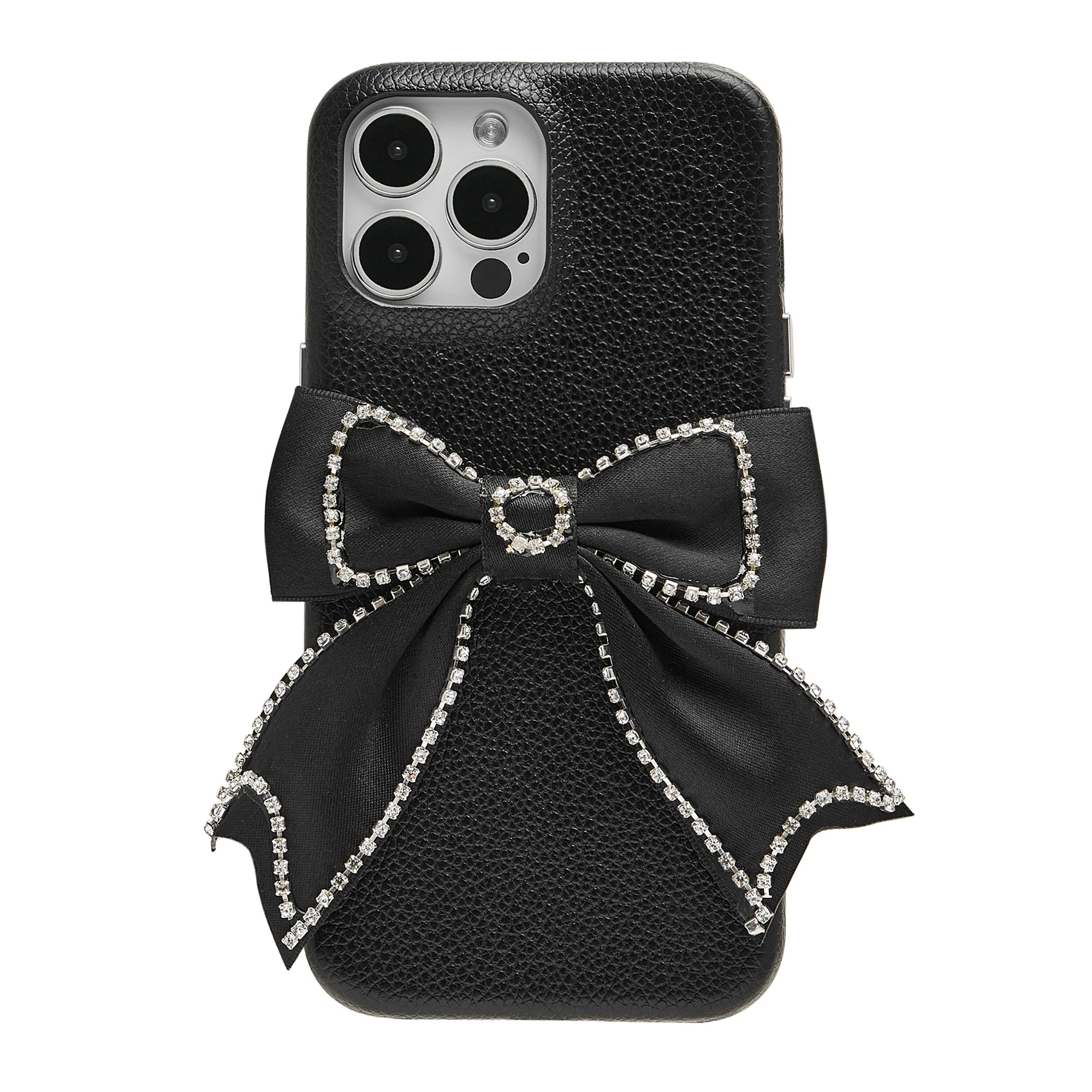 Coquette Girlie | Rhinestone Bowknot Leather Phone Case