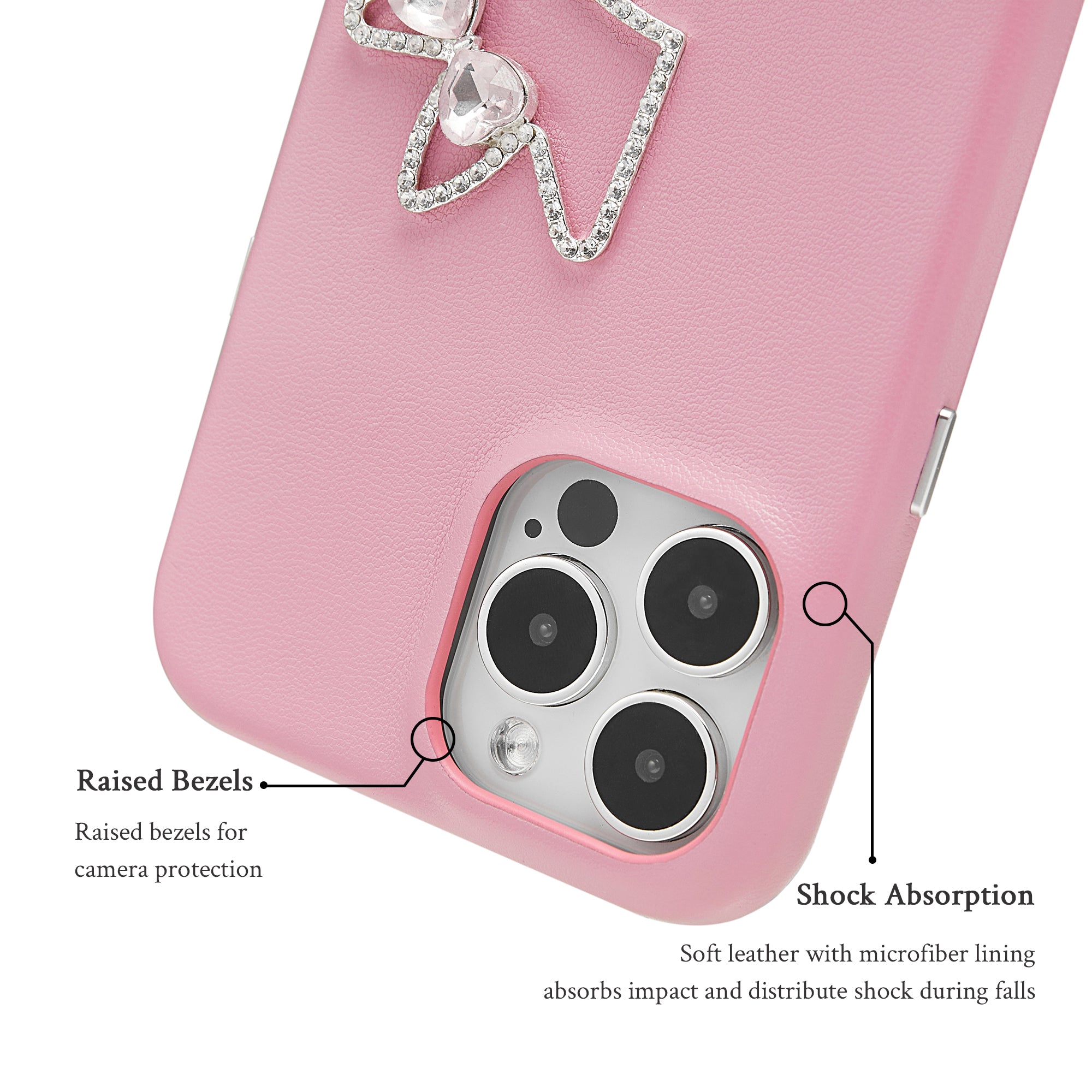 Coquette Girlie | Diamond Crown Leather Phone Case