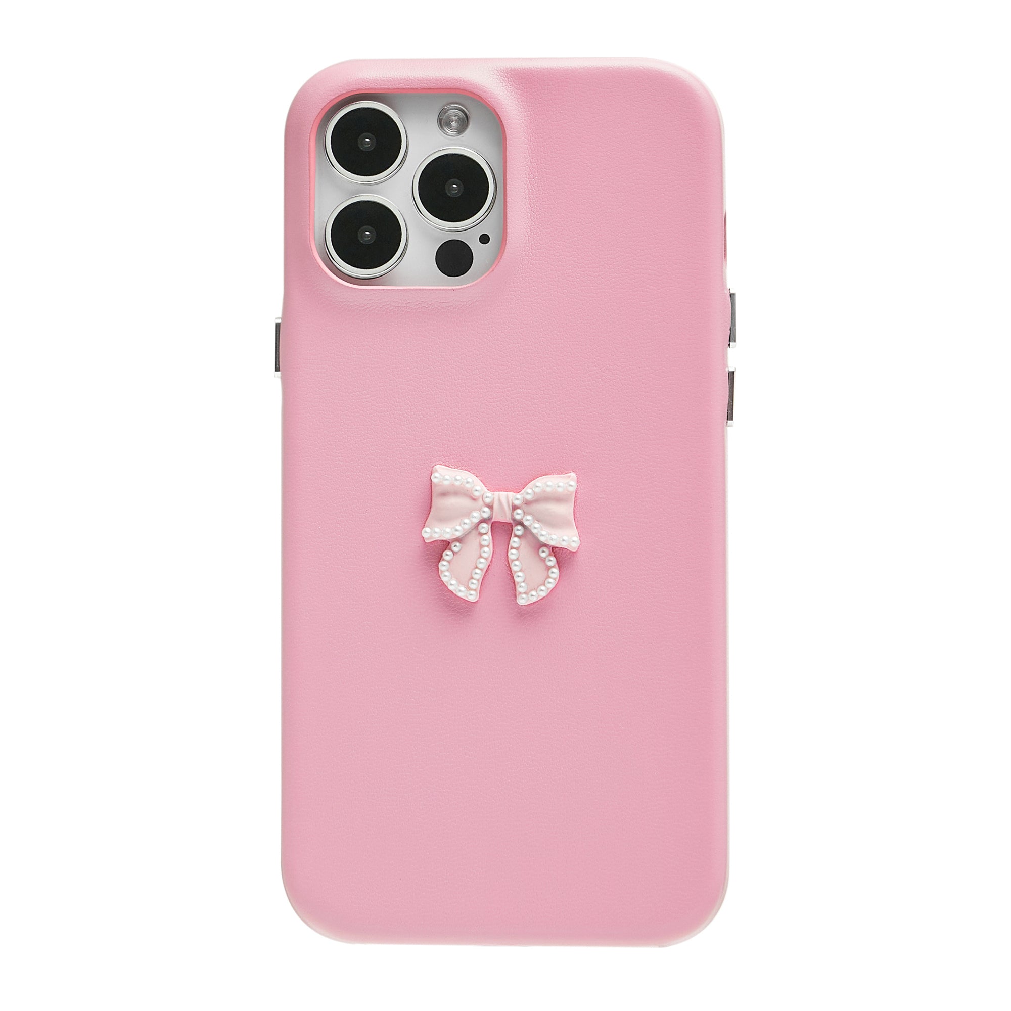 Coquette Girlie | Pearl Bowknot Leather Phone Case