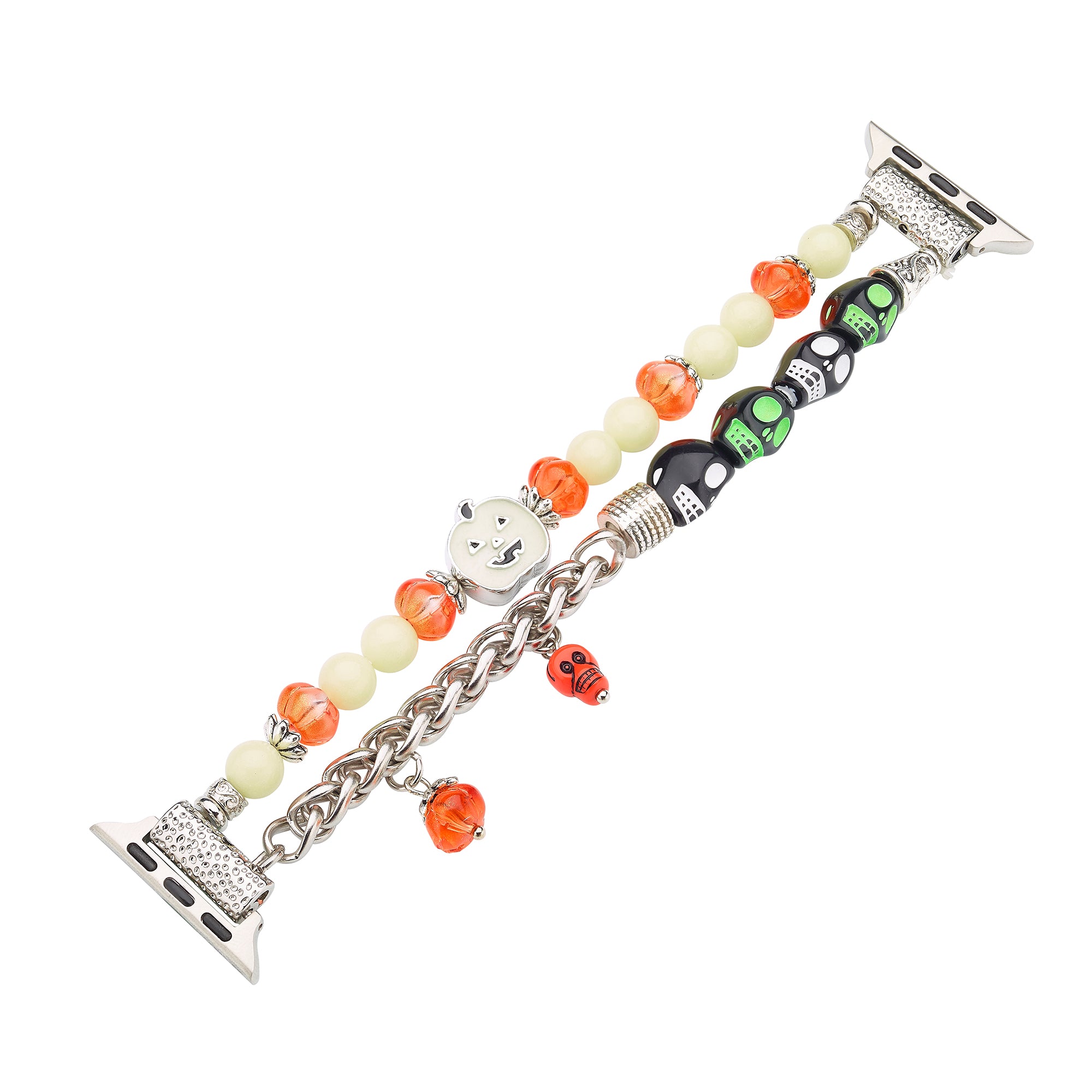 Spooky Skull Luminous Beaded Watch Band