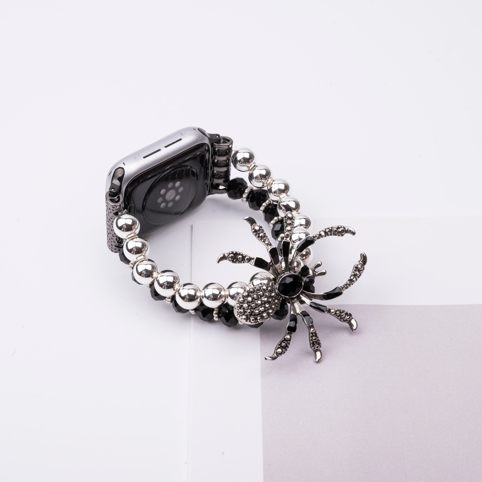 Spooky Spider Beaded Watch Band