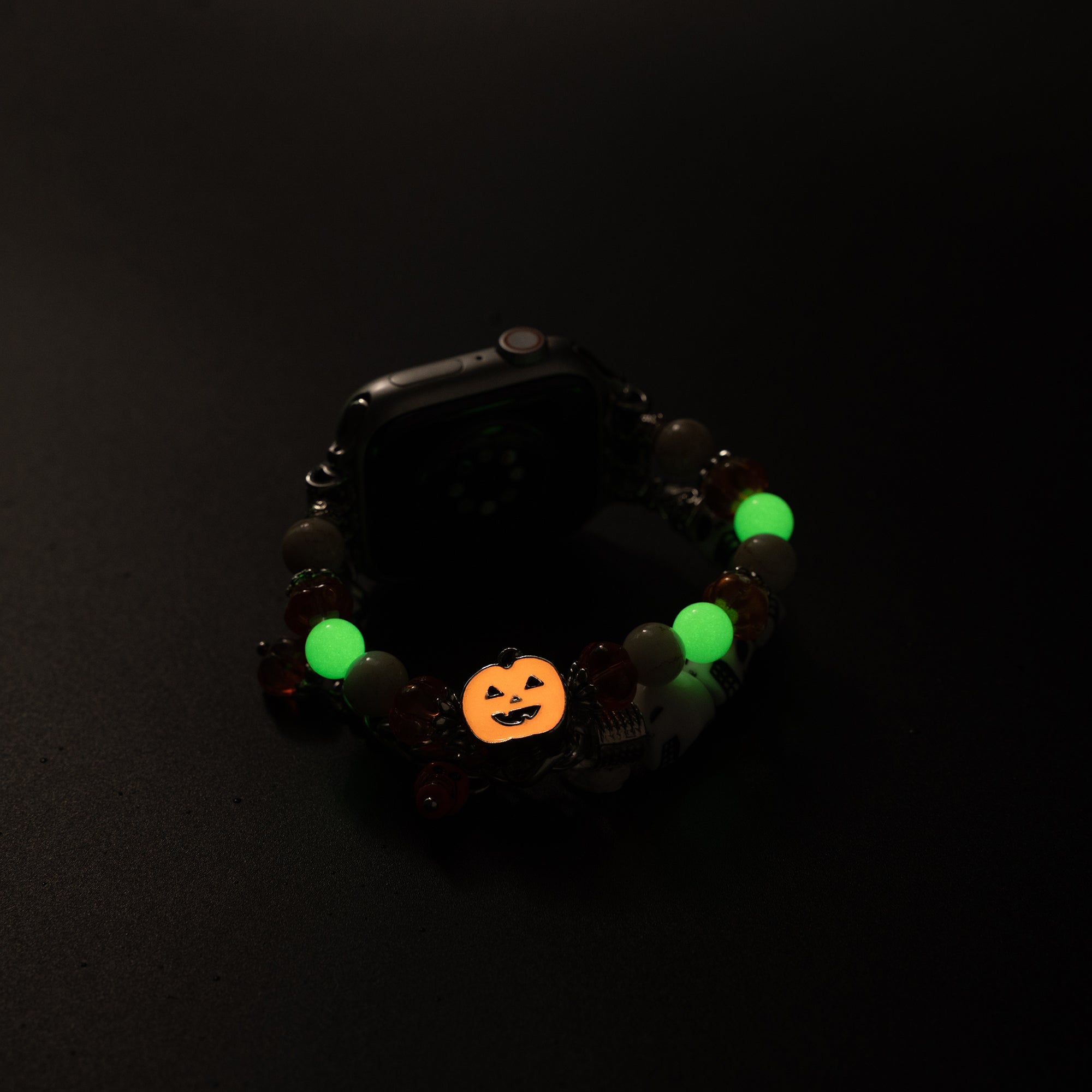 Spooky Skull Luminous Beaded Watch Band