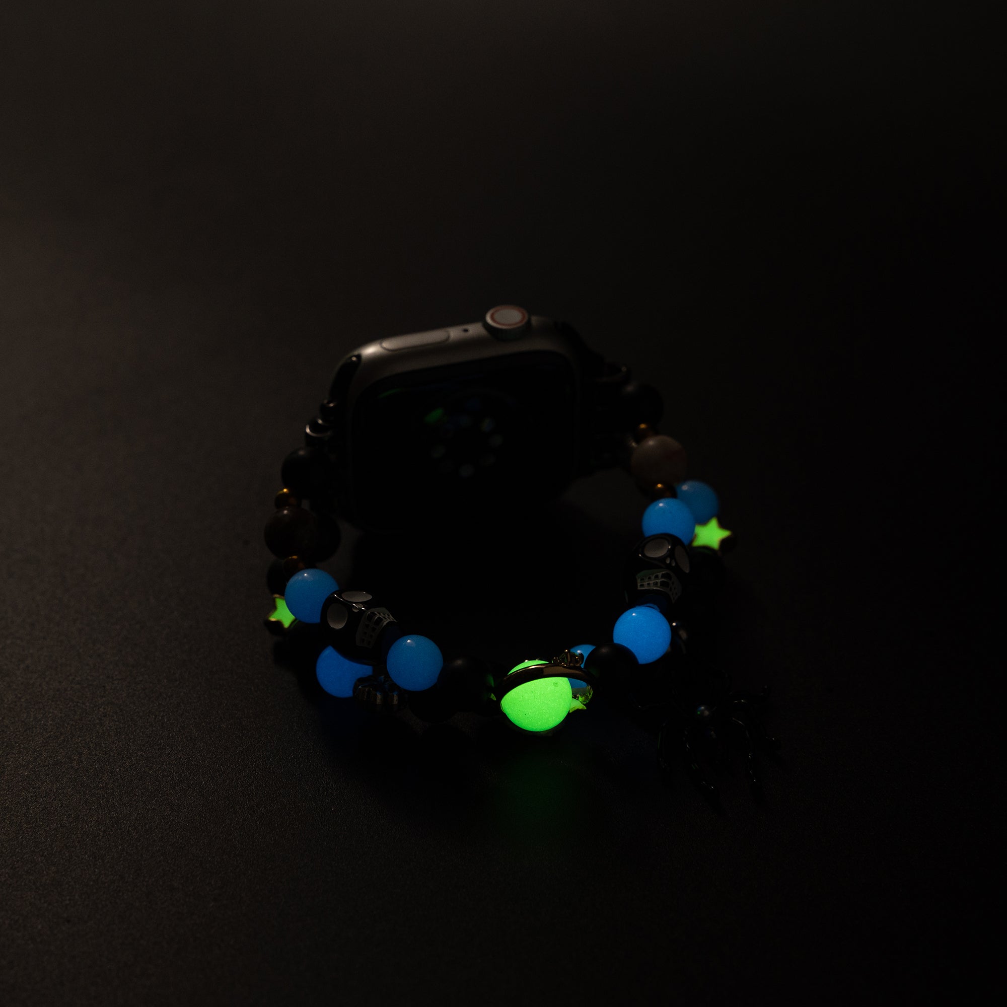 Spooky Spider Luminous Beaded Watch Band