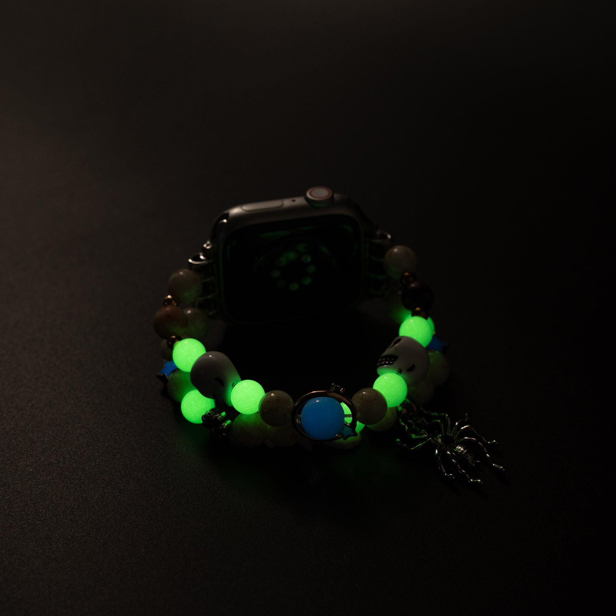 Spooky Spider Luminous Beaded Watch Band