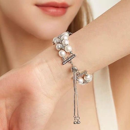 Pearl adorned Rhinestone Watch Band