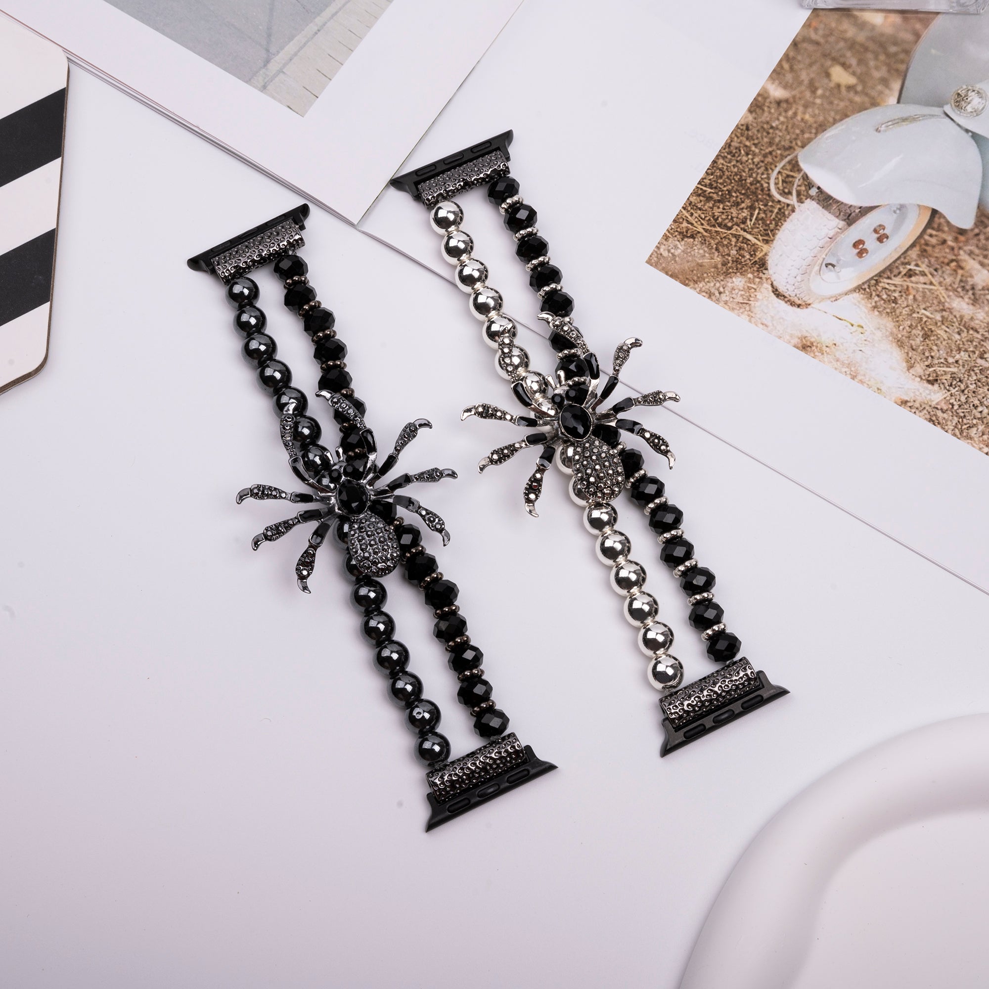 Spooky Spider Beaded Watch Band