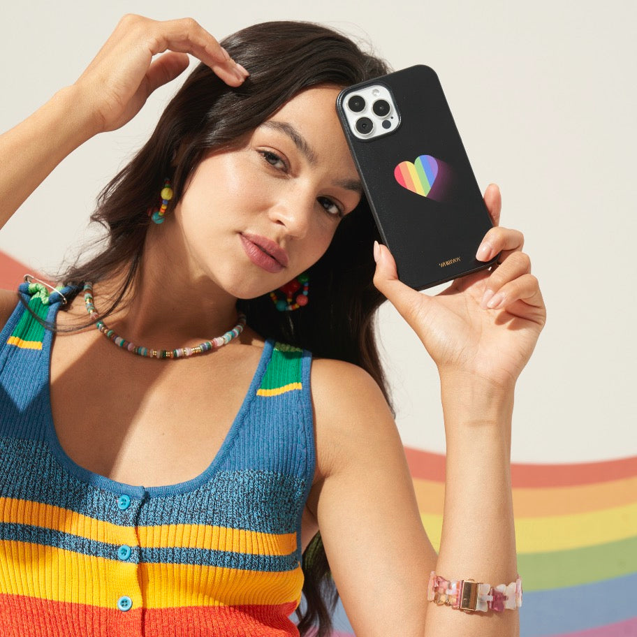 Cross-body Rainbow Love Biodegradable MagSafe Phone Case