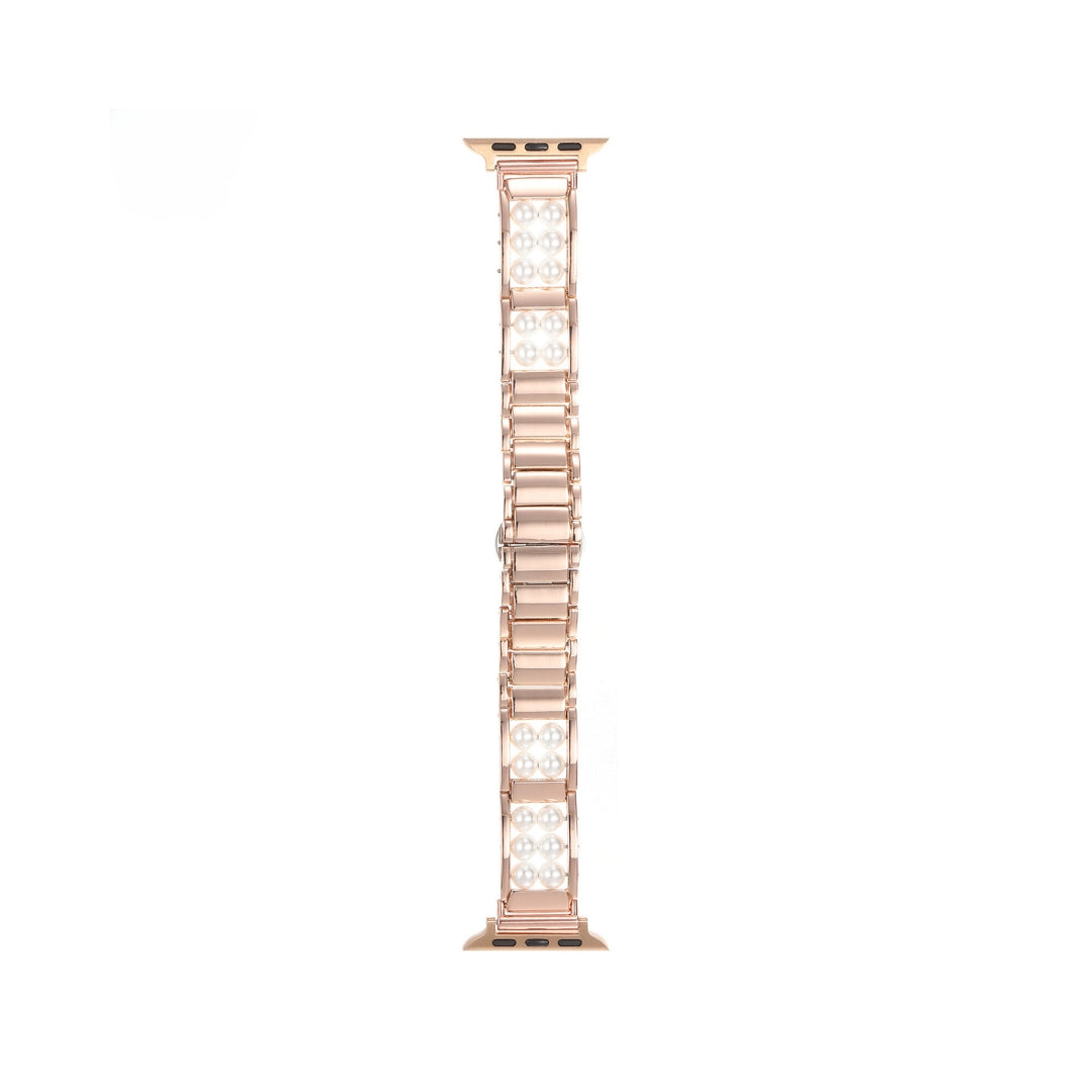 Pearl Beaded Metal Watch Band